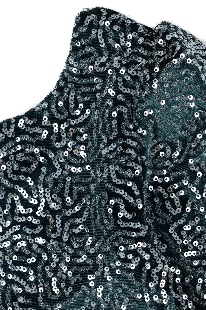 Dziewczynka Konges Sløjd Sukienka welurowa VIOLA DRESS KS106320.9BY2 turkusowy
