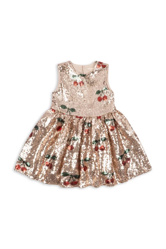 Konges Sløjd Šaty STARLA SEQUIN DRESS zlatá KS106256.9BY2