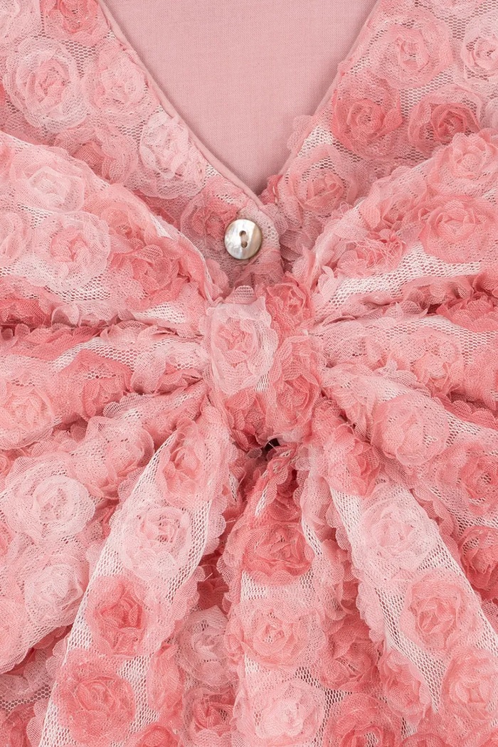 Φόρεμα flared ALLY LS FLOWER DRESS Konges Sløjd KS106196.9BY2 ροζ