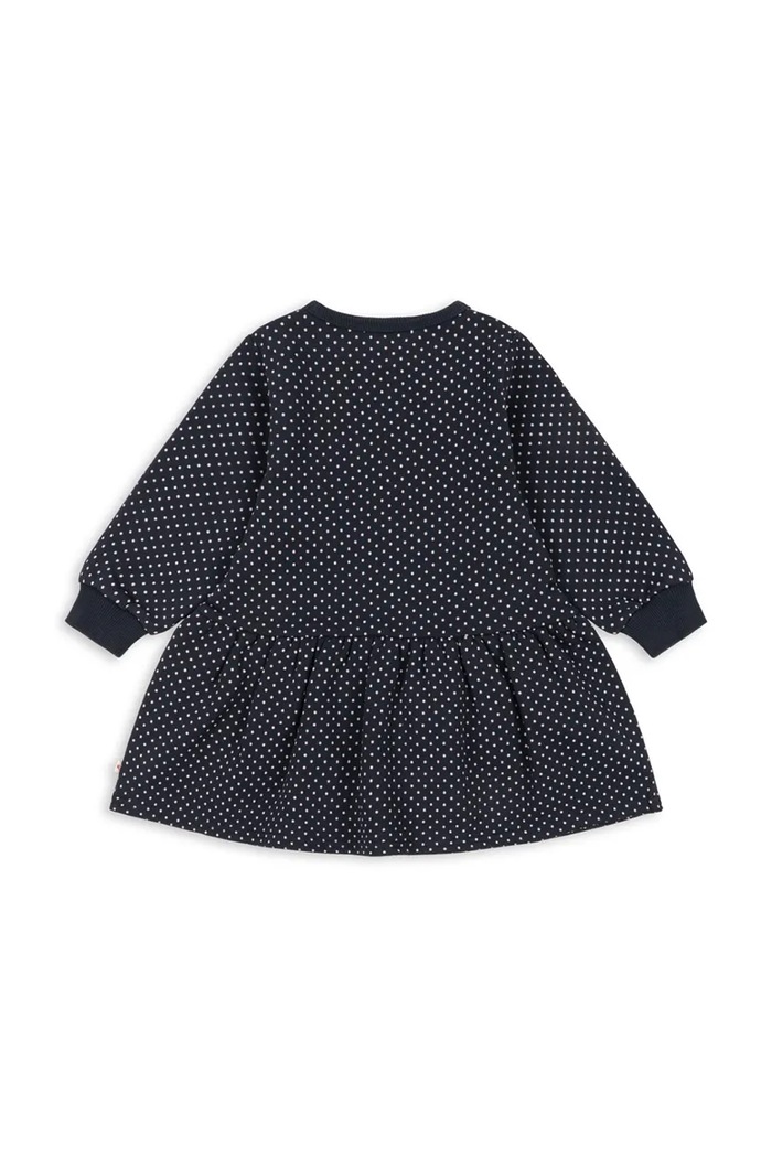 Konges Sløjd Sukienka z bawełną LOU DOT SEQUIN SWEAT DRESS GOTS KS106118.9BY2 granatowy AW26