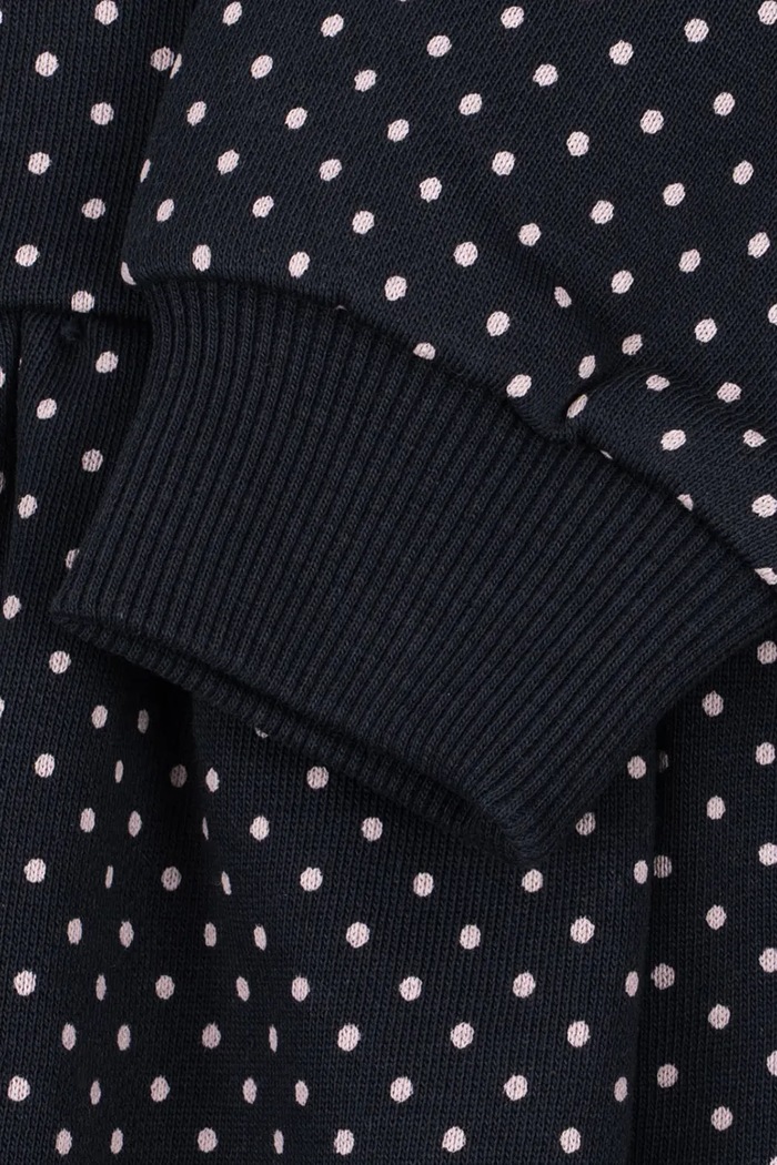 Sukienka z bawełną LOU DOT SEQUIN SWEAT DRESS GOTS Konges Sløjd granatowy KS106118.9BY2