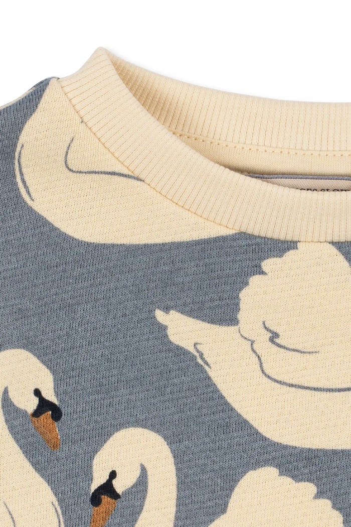Dziewczynka Konges Sløjd Sukienka bawełniana LOUPY PRINT SWEAT DRESS GOTS KS106114.9BY2 niebieski