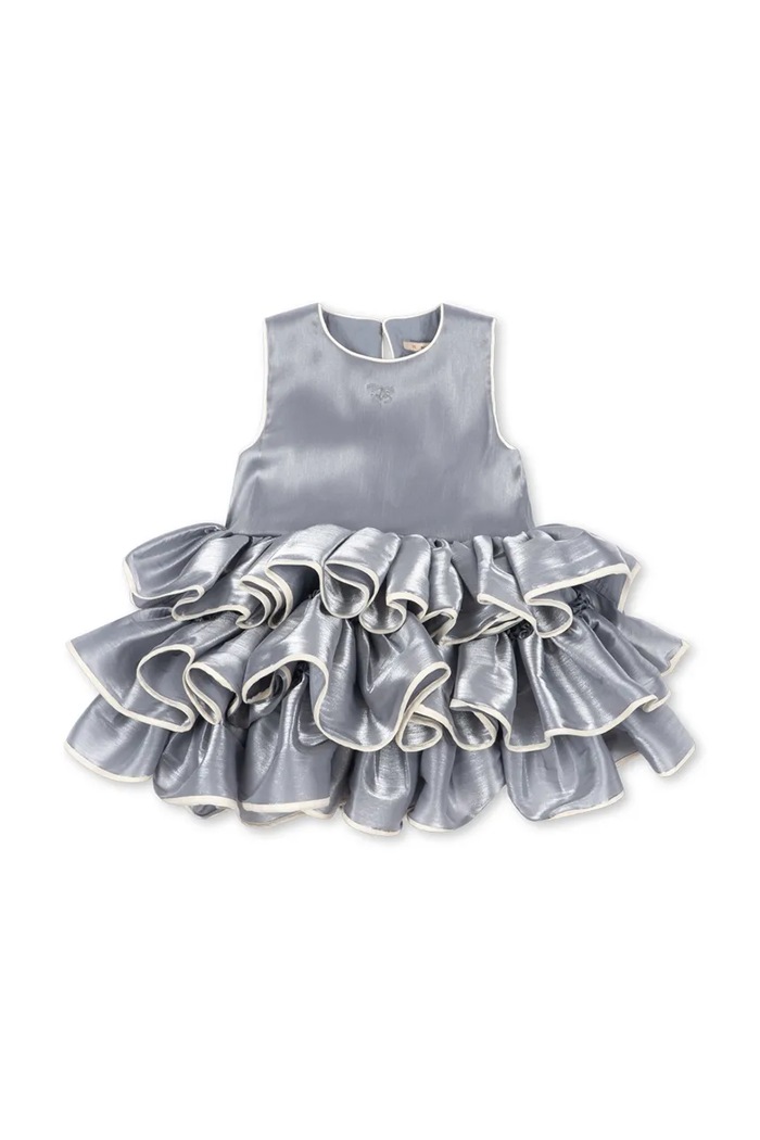 Konges Sløjd Sukienka FIA FRILL DRESS GRS niebieski KS106017.9BY2