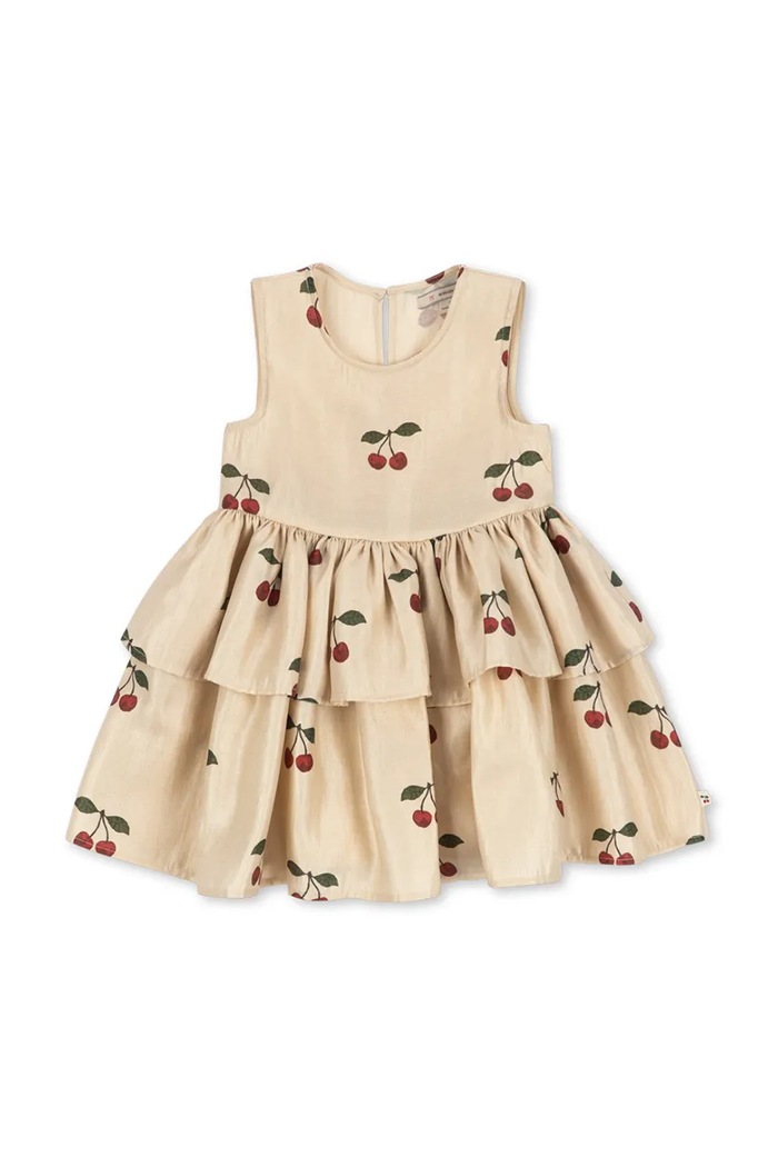 Konges Sløjd Rochie evazată FANYA CHERRY DRESS bej KS106013.9BY2