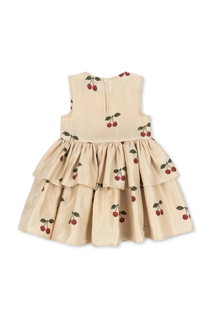 Konges Sløjd Sukienka rozkloszowana FANYA CHERRY DRESS beżowy KS106013.9BY2