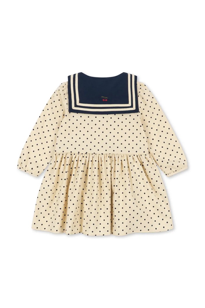 Dziewczynka Konges Sløjd Sukienka rozkloszowana bawełniana CALI DRESS GOTS KS105930.9BY2 biały