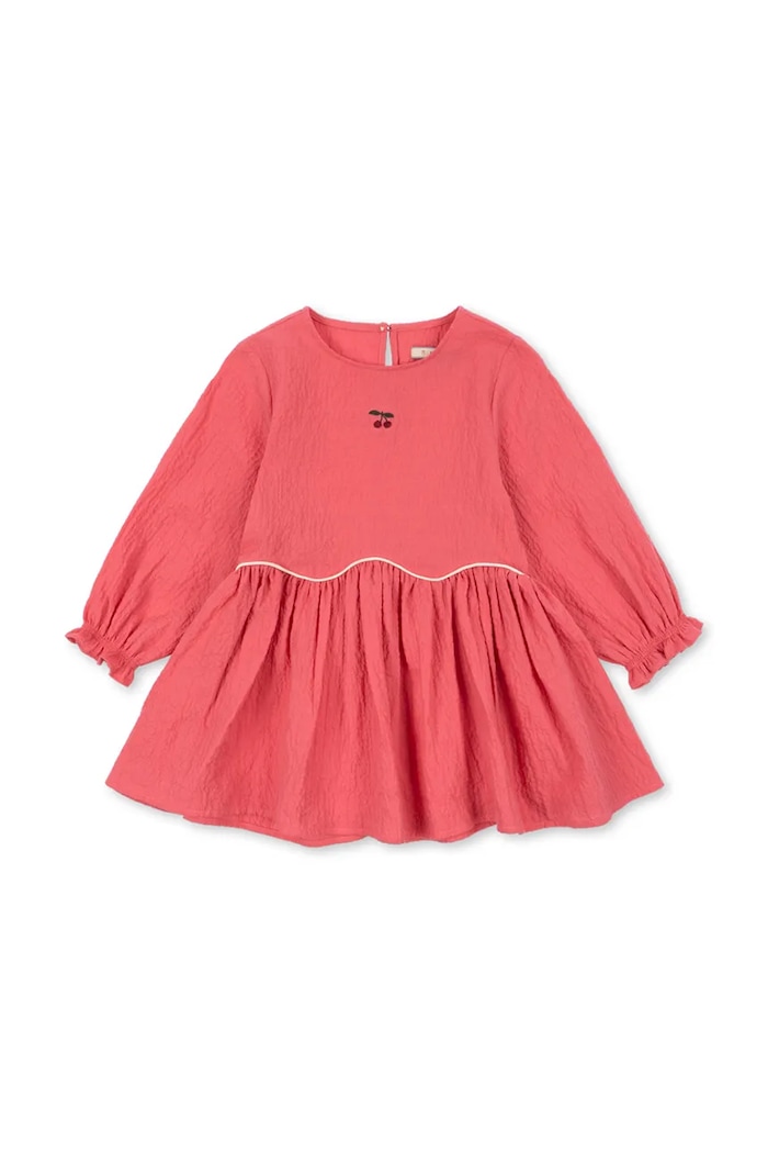 Konges Sløjd Розкльошена сукня бавовняна з еластаном AVA DRESS GOTS рожевий KS105883.9BY2