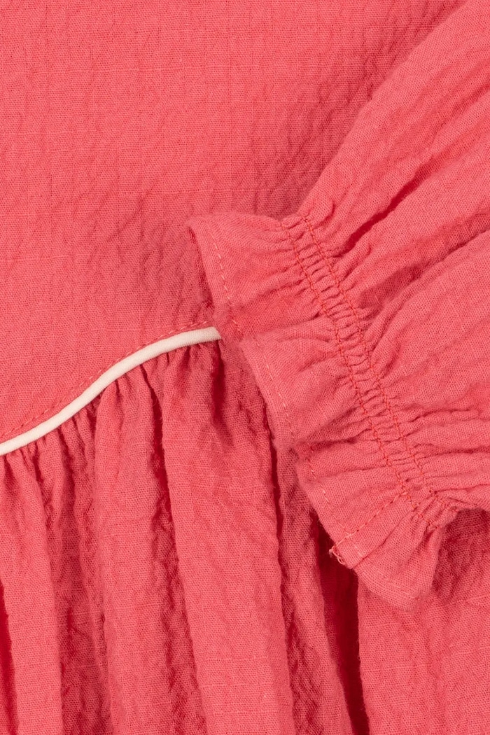 Sukienka rozkloszowana bawełniana z elastanem AVA DRESS GOTS Konges Sløjd różowy KS105883.9BY2