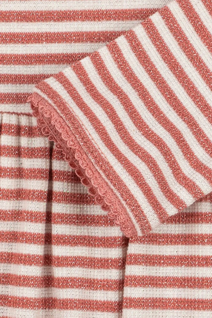 Sukienka z bawełną ROLI STRIPE DRESS OCS Konges Sløjd KS107378.9BY2 różowy