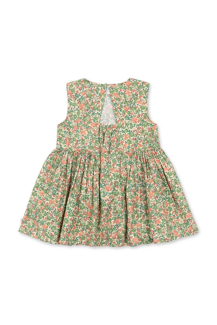Dievča Konges Sløjd Šaty bavlnené PONZA DRESS GOTS KS106201.9BY2 zelená