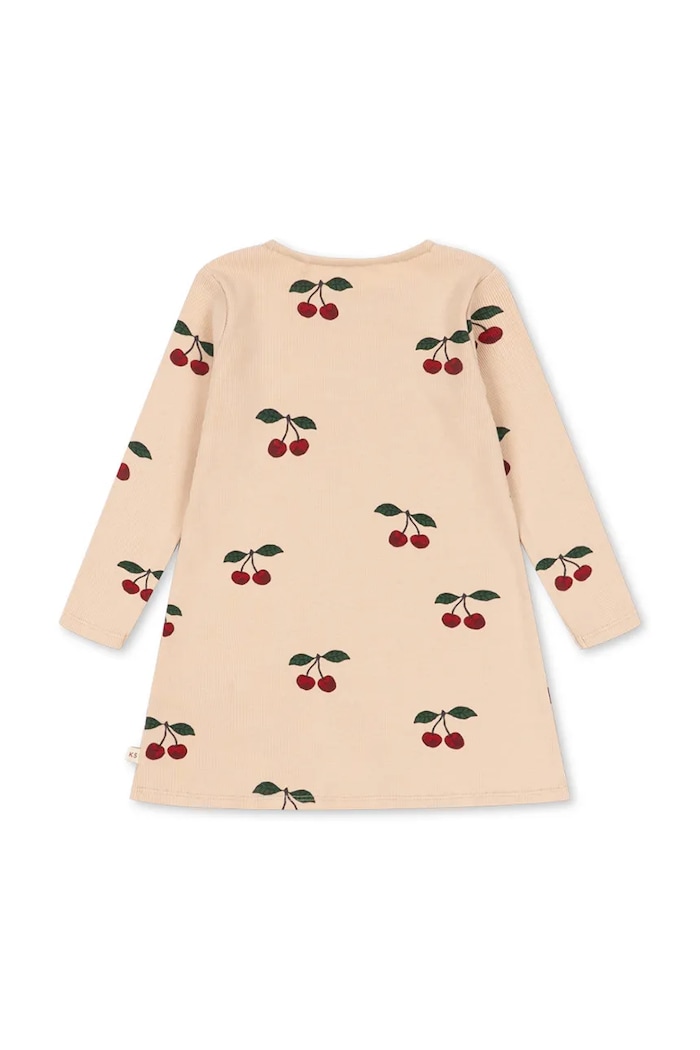Konges Sløjd Sukienka bawełniana ELLA DRESS GOTS KS105982.9BY2 beżowy AW26