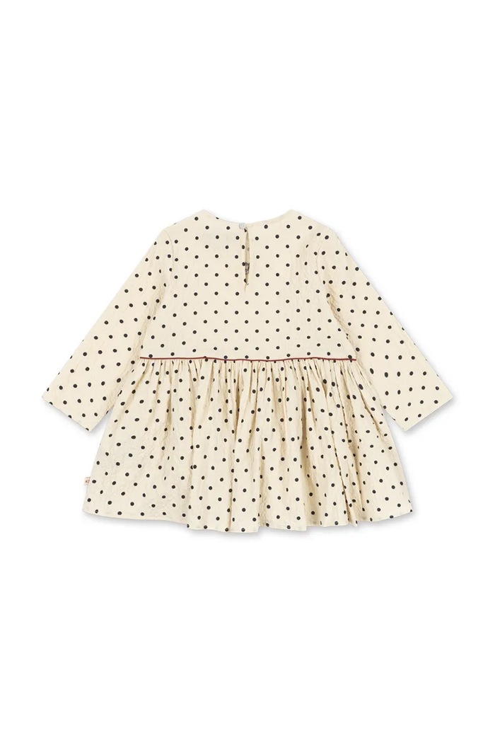 Konges Sløjd Sukienka rozkloszowana bawełniana z elastanem ELIN DRESS GOTS KS105977.9BY2 biały AW26