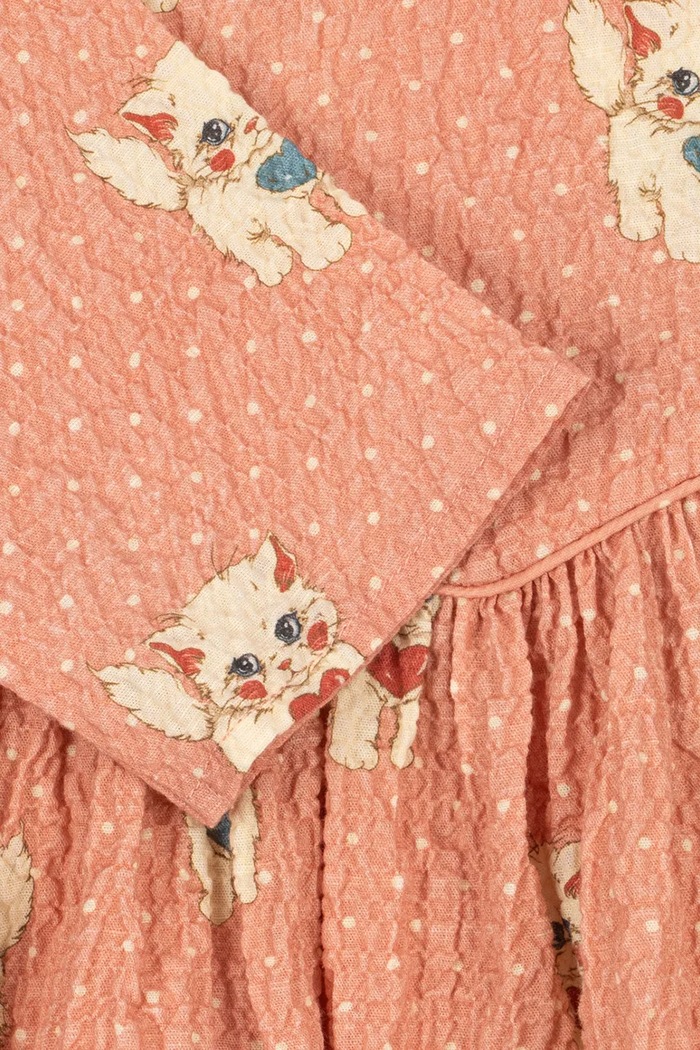 Haljina A-kroja od pamuka s elastanom ELIN DRESS GOTS Konges Sløjd roza KS105977.9BY2