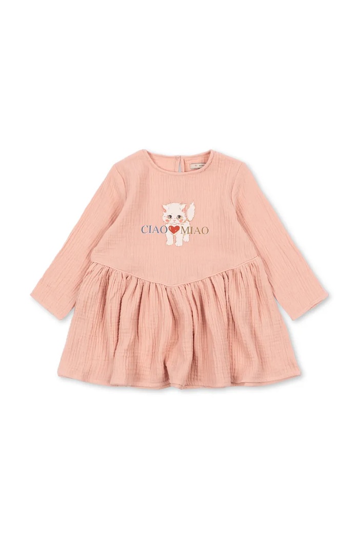 Konges Sløjd Sukienka bawełniana COCO MIAO DRESS GOTS różowy KS105948.9BY2