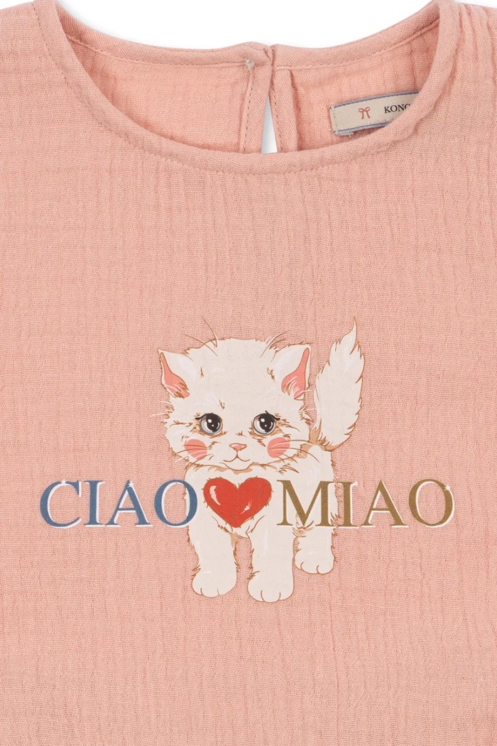 Sukienka bawełniana COCO MIAO DRESS GOTS Konges Sløjd KS105948.9BY2 różowy