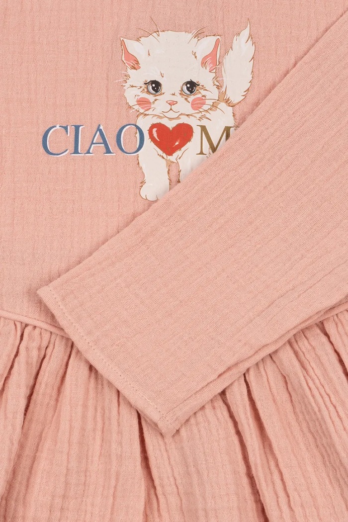 Sukienka bawełniana COCO MIAO DRESS GOTS Konges Sløjd różowy KS105948.9BY2