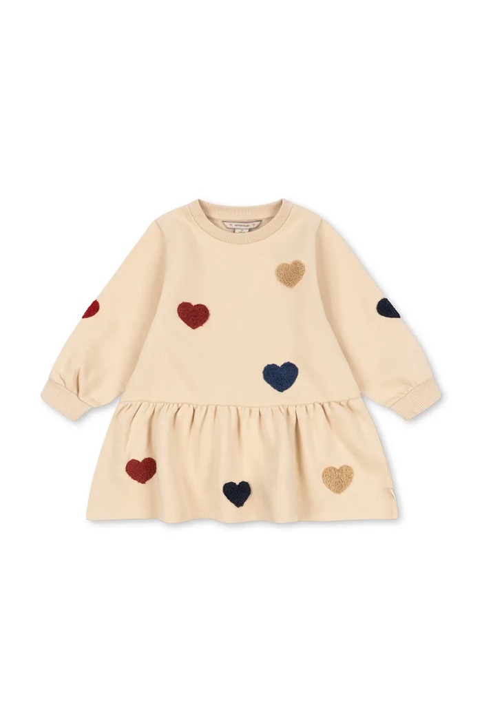 Konges Sløjd φόρεμα flared με βαμβάκι LOU TERRY SWEAT DRESS OCS μπεζ KS106109.9BY2