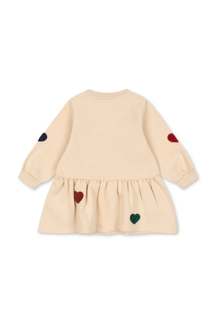 Konges Sløjd φόρεμα flared με βαμβάκι LOU TERRY SWEAT DRESS OCS KS106109.9BY2 μπεζ AW26