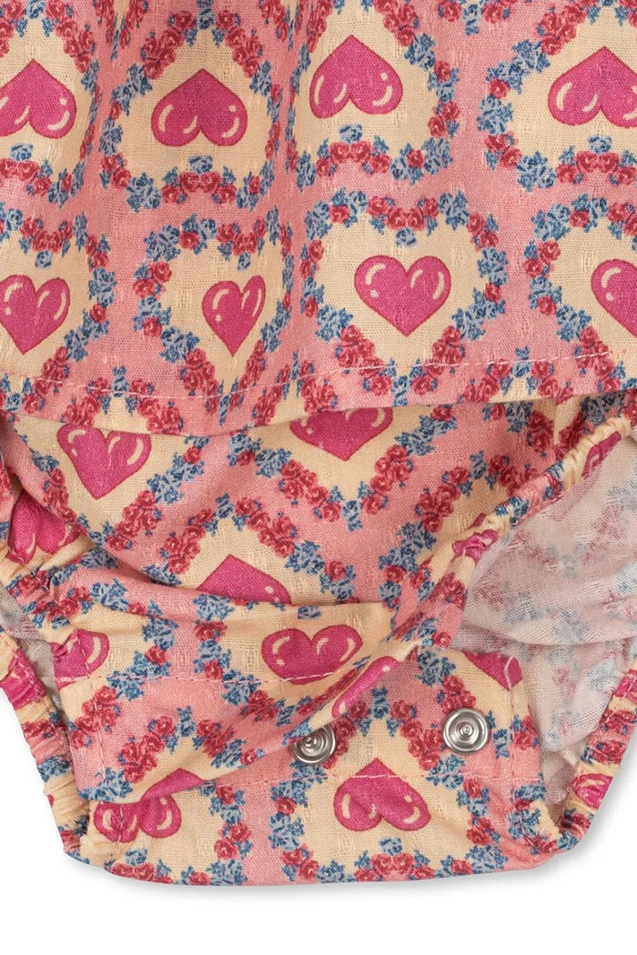 Konges Sløjd φόρεμα babydoll βαμβακερό EVIA ROMPER GOTS KS105990.9BY2 ροζ