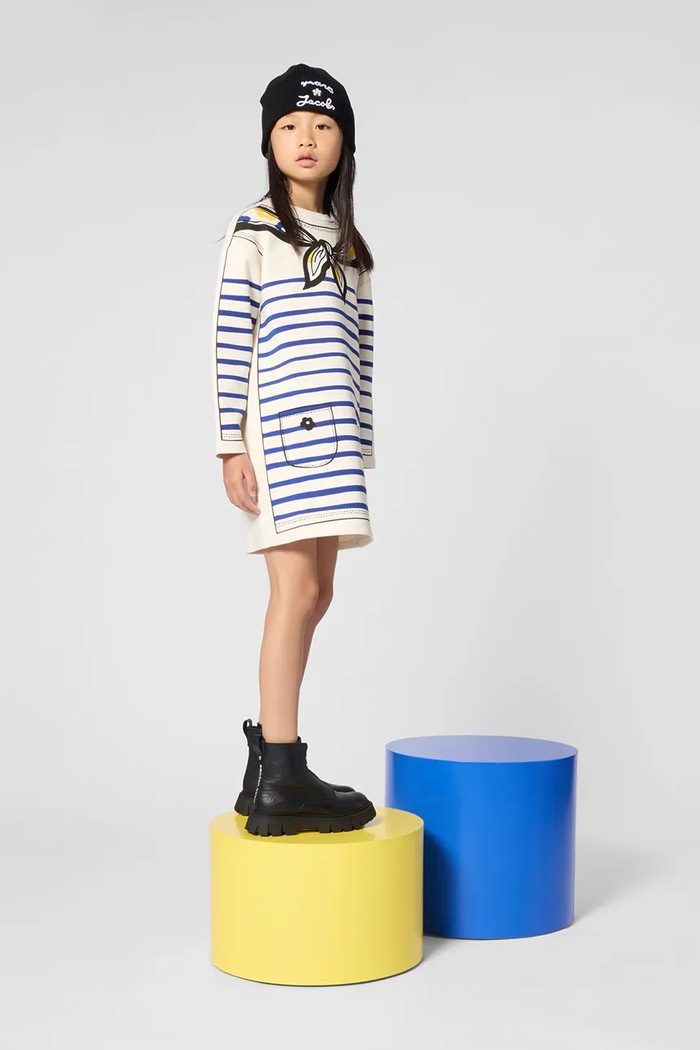 Haljina A-kroja s pamukom MARC JACOBS bež W60972.114.150