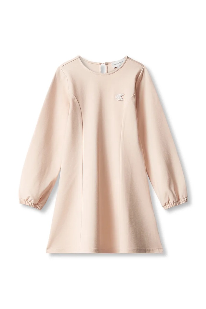 Calvin Klein Jeans sukienka rozkloszowana z wiskozą LVCKFJH10G.104.116.9BY2 pomarańczowy AW26