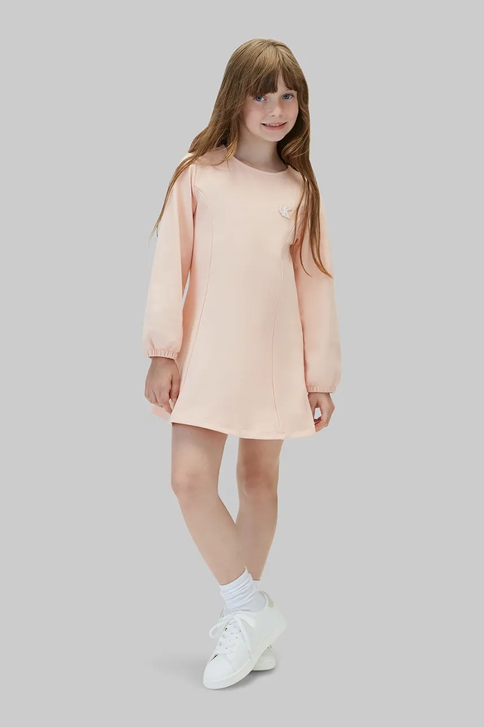 Dziewczynka Calvin Klein Jeans sukienka rozkloszowana z wiskozą LVCKFJH10G.104.116.9BY2 pomarańczowy