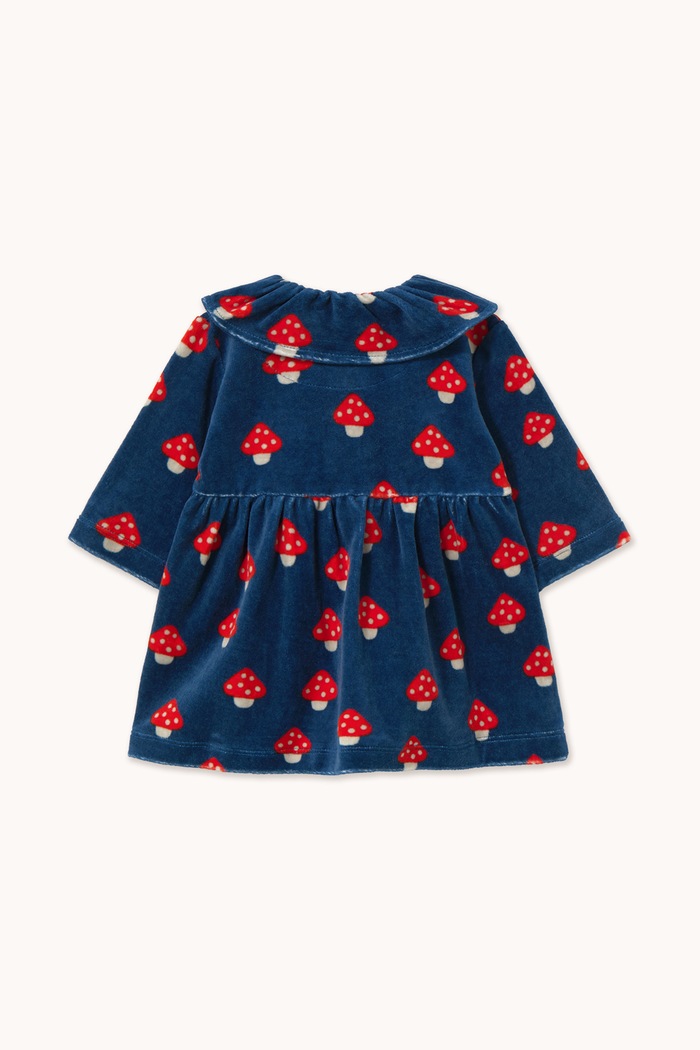 Tinycottons Sukienka rozkloszowana welurowa TINY MUSHROOMS BABY DRESS AW26.466 granatowy AW26