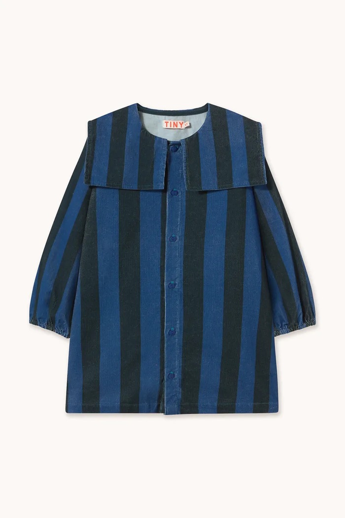 Tinycottons šaty manšestrové BLUE STRIPES CORDUROY DRESS AW26.199 modrá AW26