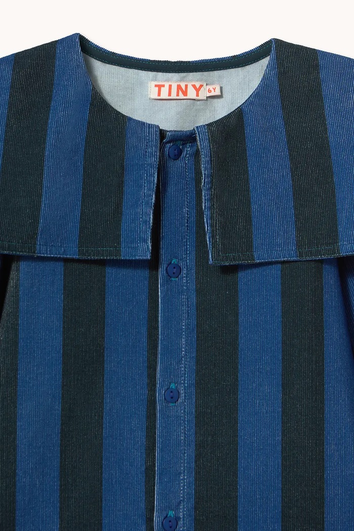 DÍVKA Tinycottons šaty manšestrové BLUE STRIPES CORDUROY DRESS AW26.199 modrá