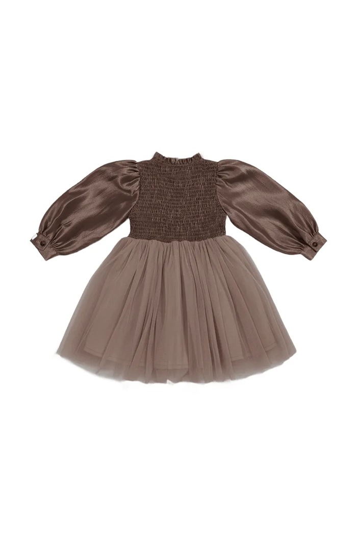 Dziewczynka Donsje sukienka babydoll z lyocellem Janice Dress 4125600 brązowy