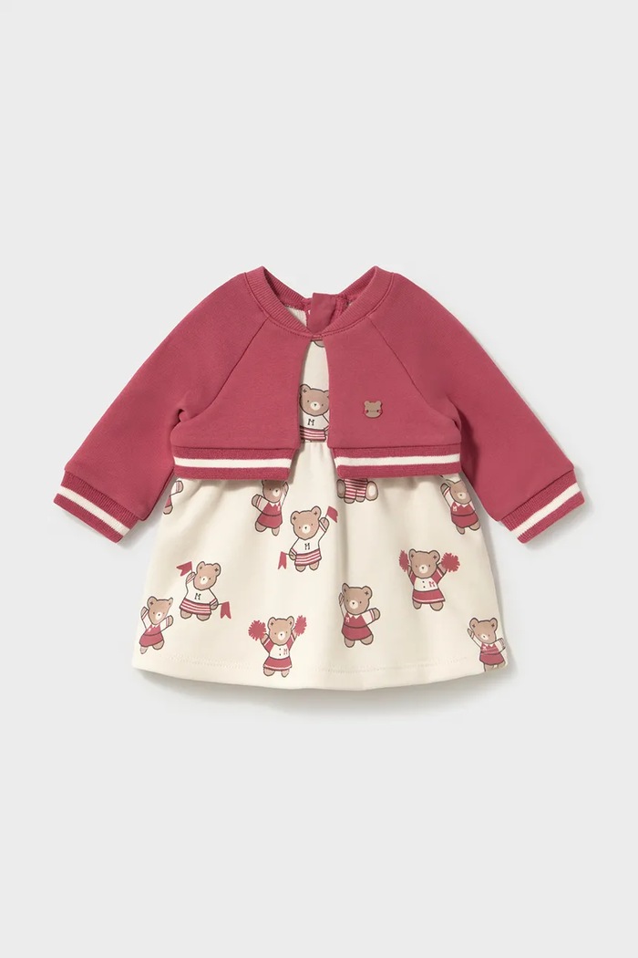 Mayoral Newborn разкроена рокля с памук 2827.2T.Newborn.9BY2 бежов AW26