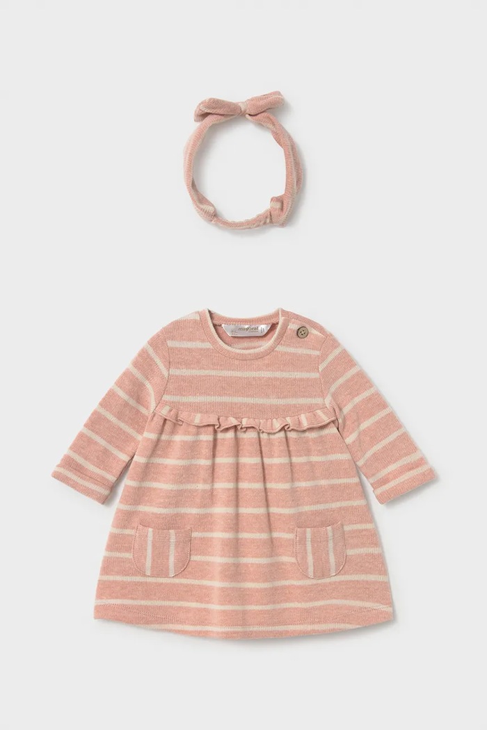 Mayoral Newborn Расклешенное платье с хлопком розовый 2824.2R.Newborn.9BY2