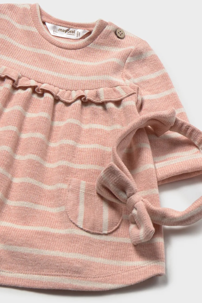 Девочка Mayoral Newborn Расклешенное платье с хлопком 2824.2R.Newborn.9BY2 розовый