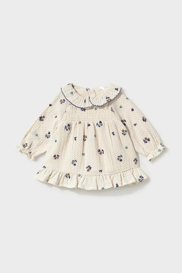Mayoral Newborn haljina od pamuka 2823.2Q.Newborn.9BY2 bež AW26