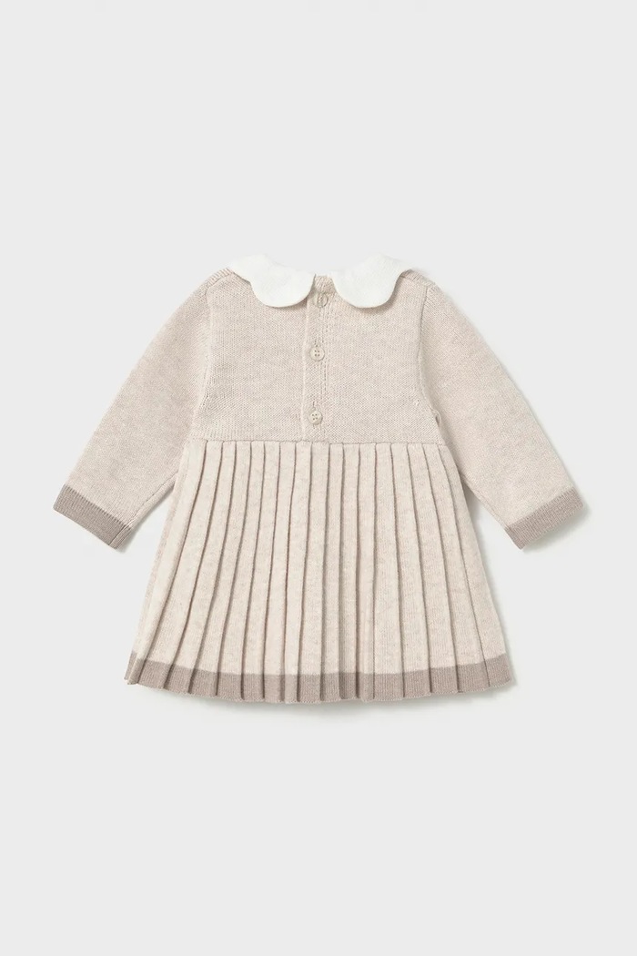 Mayoral Newborn sukienka rozkloszowana z bawełną 2815.2L.Newborn.9BY2 beżowy AW26