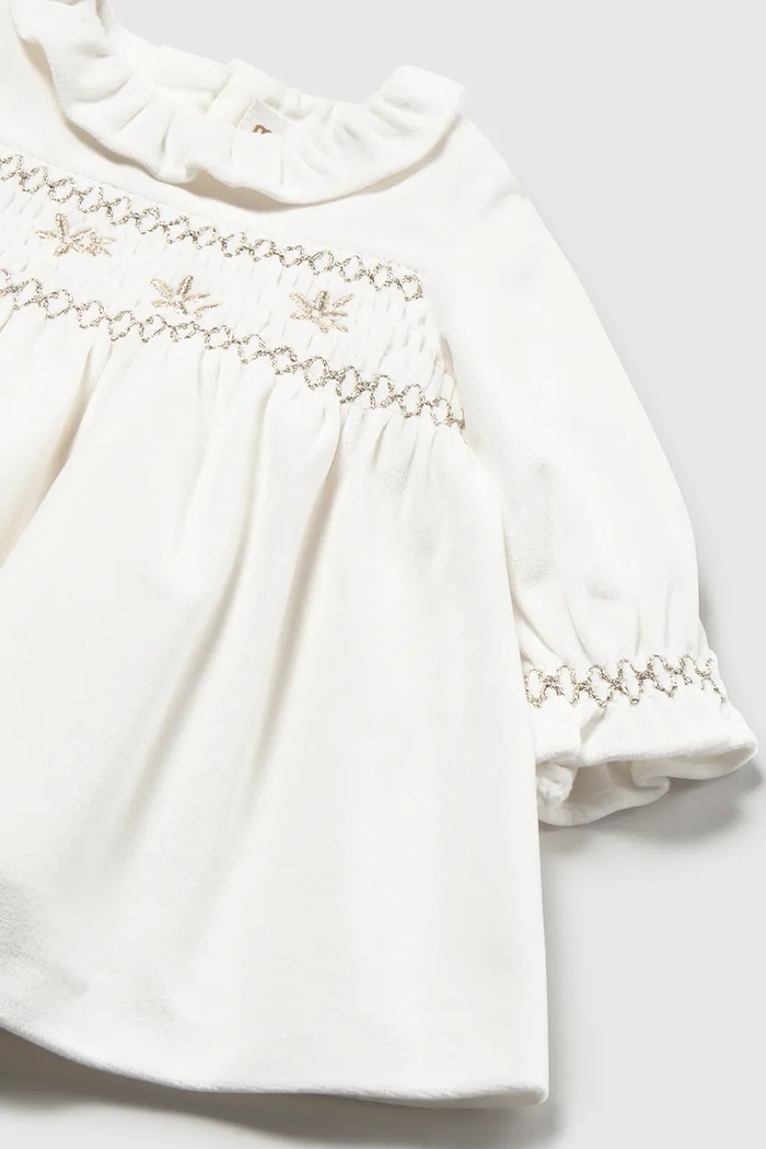 Šaty s rozšíreným strihom Mayoral Newborn 2807.2K.Newborn.9BY2 biela