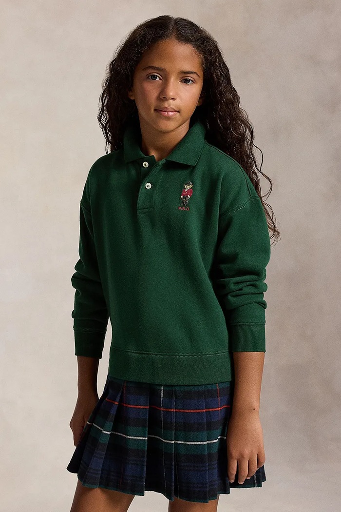 Sukienka dwuczęściowa z bawełną Polo Ralph Lauren 313B28479001 zielony