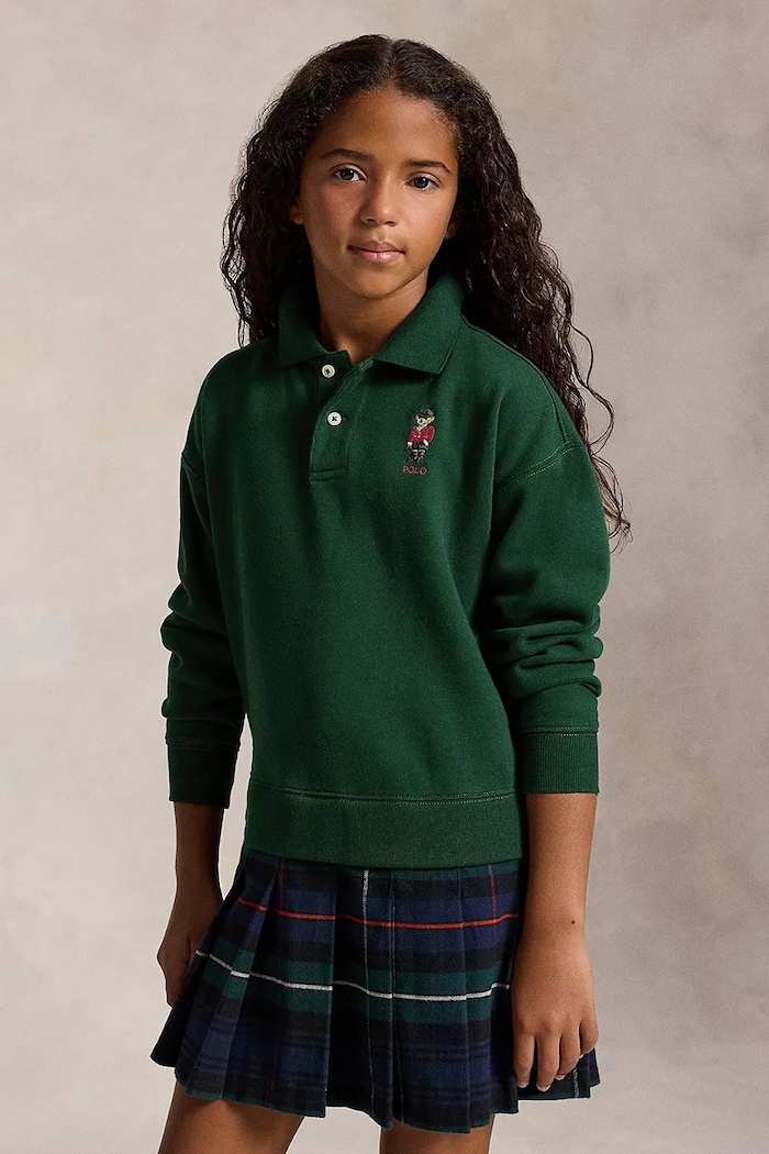 Sukienka dwuczęściowa z bawełną Polo Ralph Lauren 313B28479001 zielony