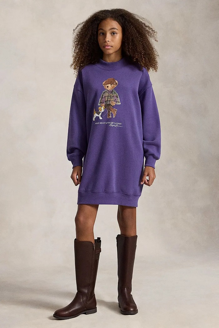 Polo Ralph Lauren pletena haljina s pamukom ljubičasta 313B26297001