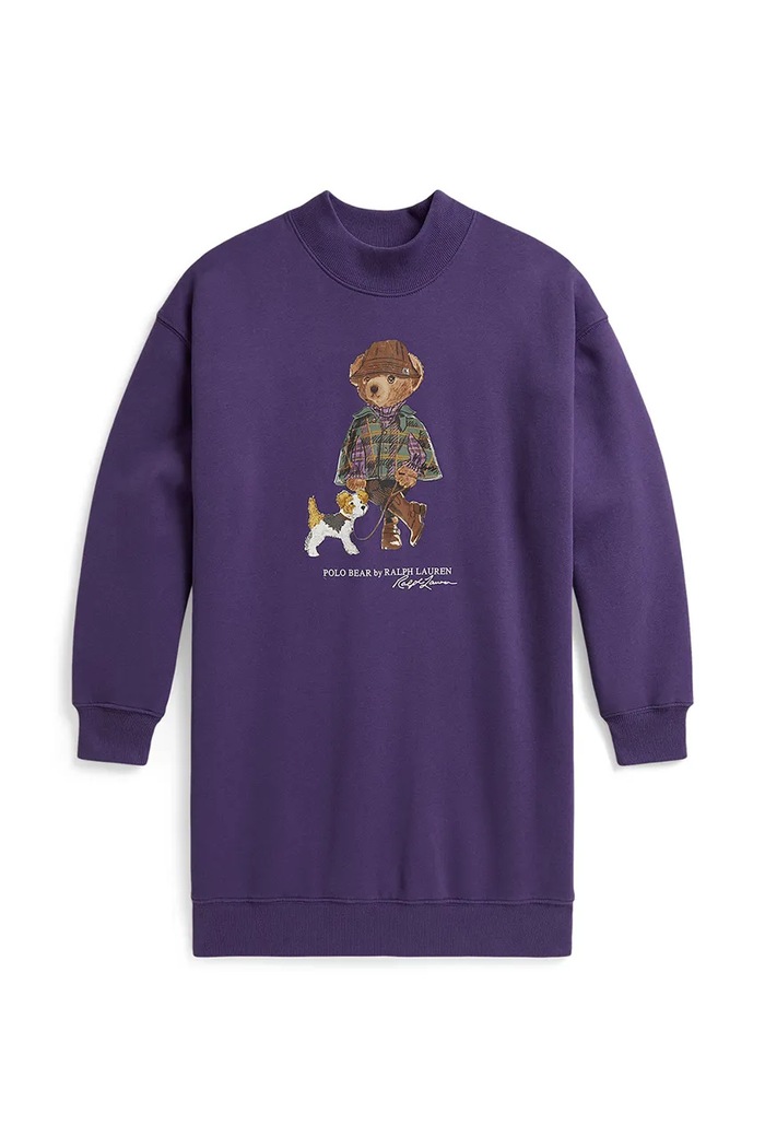 Polo Ralph Lauren pletena haljina s pamukom 313B26297001 ljubičasta AW26