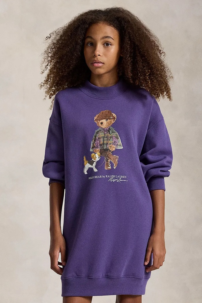 Polo Ralph Lauren pletena haljina s pamukom ljubičasta 313B26297001