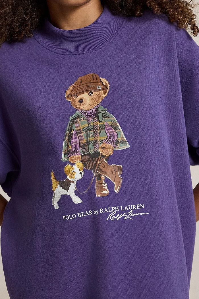 Polo Ralph Lauren pletena haljina s pamukom 313B26297001 ljubičasta