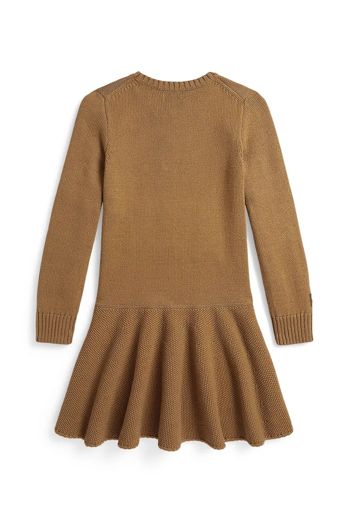 Polo Ralph Lauren haljina A-kroja s pamukom 313B26005001 smeđa AW26