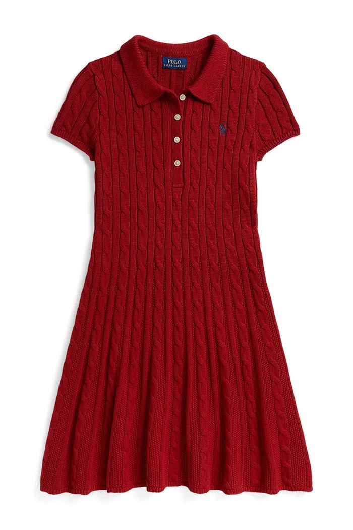 Polo Ralph Lauren haljina A-kroja od pamuka crvena 313916526502