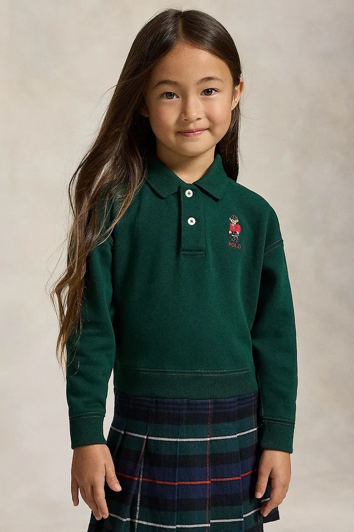 Sukienka dwuczęściowa z bawełną Polo Ralph Lauren 312B28479001 zielony
