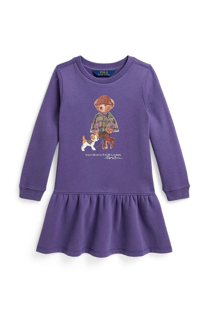 Polo Ralph Lauren pletena haljina s pamukom 312B26294001 ljubičasta AW26