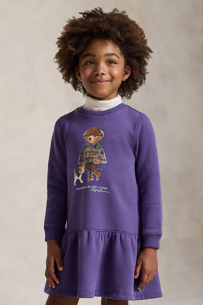 Polo Ralph Lauren pletena haljina s pamukom ljubičasta 312B26294001