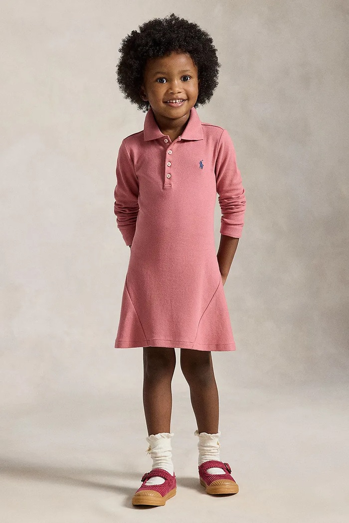 Polo Ralph Lauren Obleka bombažna z elastanom roza 312B26286001