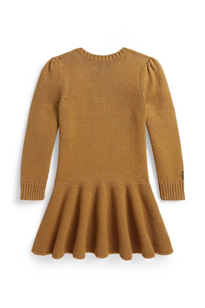 Djevojčice Polo Ralph Lauren haljina A-kroja s pamukom 312B26005001 smeđa