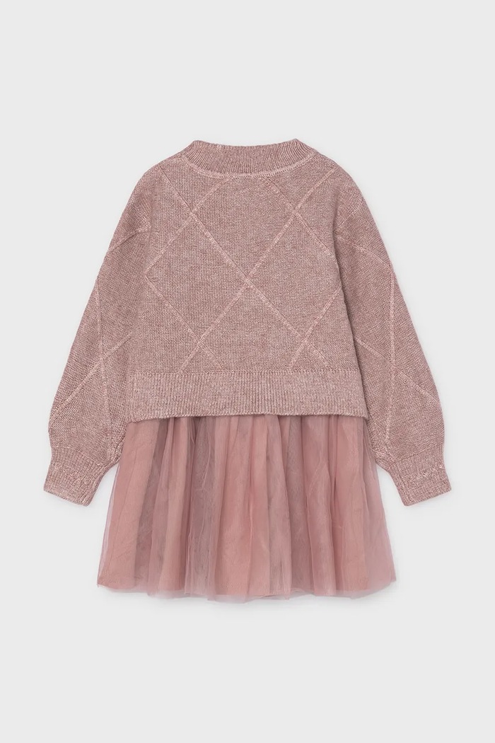 Mayoral сукня зі светром з бавовною 4927.6J.Mini.9BY2 рожевий AW26